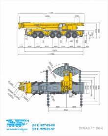 Габариты автокрана DEMAG AC 300-6