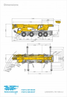 Truck crane dimensions