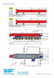 Scheme and dimensions LIEBHERR LTM 1500-8.1