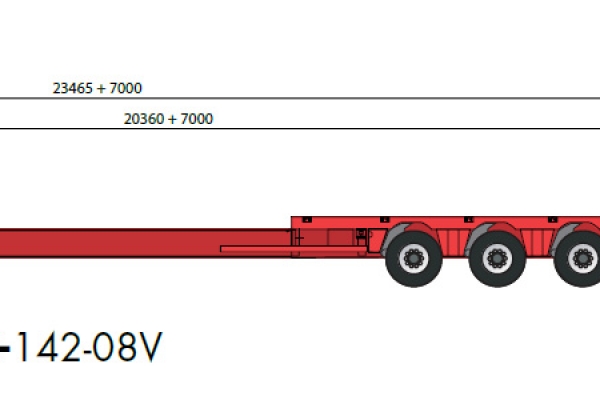 Схема и габариты Трала NOOTEBOOM MCO-PX-142-08V