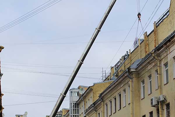 монтаж автокраном Либхер 100т